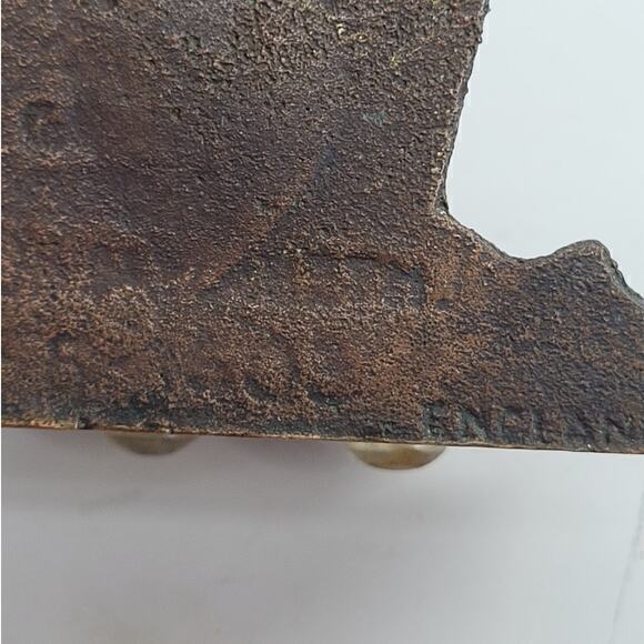 Vintage‎ English Galleons Bronze Heavy Metal Pair of Signed Bookends - Picture 6 of 11